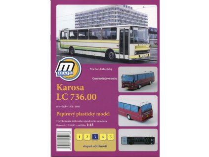 Karosa LC 736 vystřihovánka papírový model 1:43 Mega Graphic