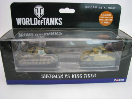 World of Tanks Sherman vs King Tiger Combo set Corgi