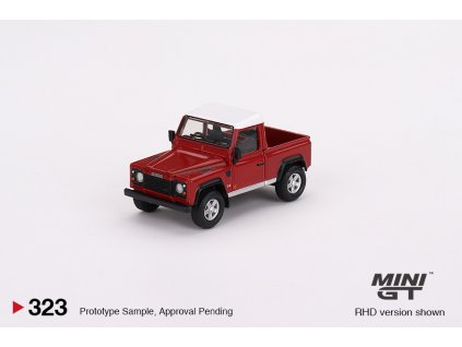 MGT00323 L2024 06 11Land Rover Defender 90 Pickup Masai Red Mini GT 1:64 TSM