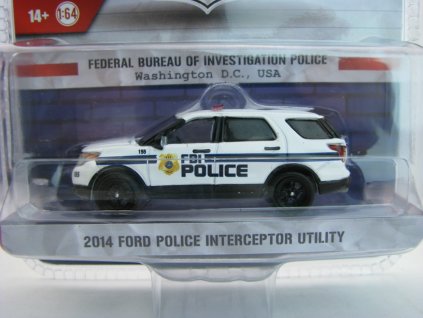 Ford Police Interceptor Utility 2014 FBI Police Washington D.C. USA Exclusive Hot Pursuit 1:64 Greenlight