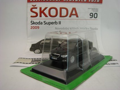 Časopis s modelem Škoda Superb II 2009 Black 1:43 Atlas DeAgostini