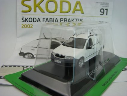 Časopis s modelem Škoda Fabia Praktik 2002 White 1:43 Atlas DeAgostini