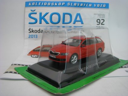Časopis 92 s modelem Škoda Octavia Combi III 2013 Red 1:43 Atlas Deagostini
