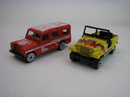 African Safari Two Pack Land Rover a Jeep CJ7 1:43 Bburago Italy