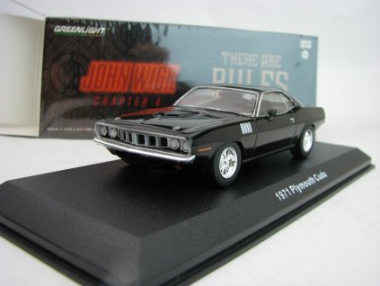 Plymouth Cuda 1971 John Wick Black 1:43 Greenlight 86641