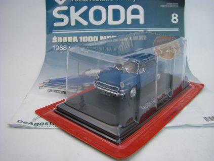 Časopis 8 s modelem Škoda 1000 MBG De Luxe 1968 Blue 1:43 Atlas DeAgostiny