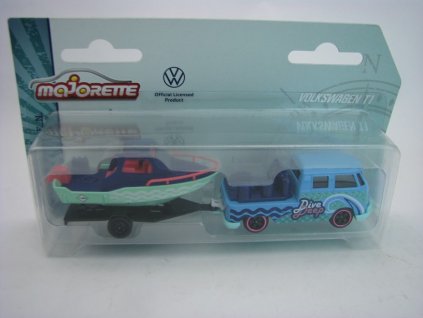 Volkswagen T1 Pick Up s motorovým člunem 1:64 Majorette