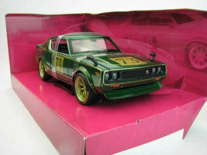 Nissan Skyline 2000GT-R KPGC110 No.73 1973 Green metallic 1:24 Maisto