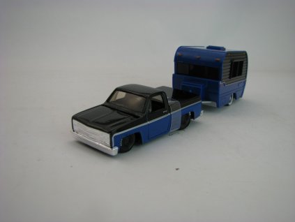 Chevrolet Pick Up 1500 1987 a Caravan Classic Craft Blue 1:64 Maisto 11368