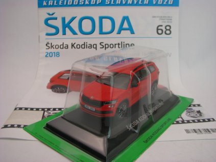Časopis 68 s modelem Škoda Kodiaq Sportline 2018 Red 1:43 DeAgostini