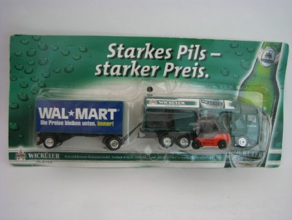 Man s přívěsem Wal Mart a ještěrkou reklamní model 1:87 Grell