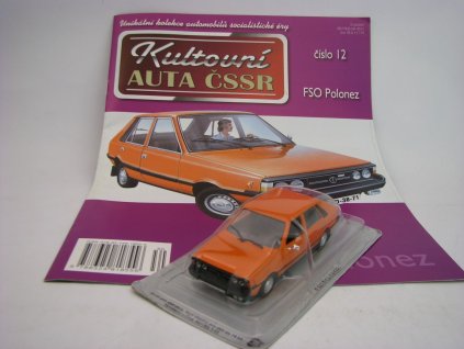 Časopis Kultovní Auta 12 s modelem FSO Polonez Oranžová 1:43 DeAgostini