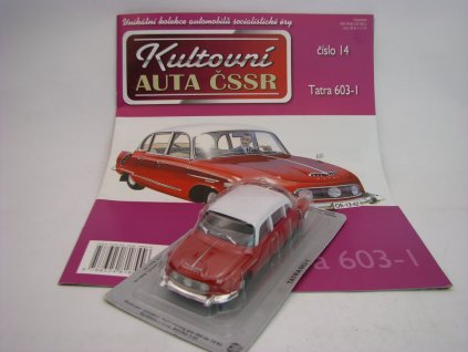 Časopis Kultovní Auta 14 s modelem Tatra 603-1 1953 Červená 1:43 DeAgostini