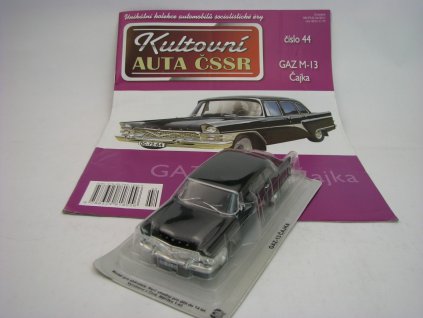 Časopis Kultovní Auta 44 s modelem GAZ M-13 Čajka Černá 1:43 DeAgostini