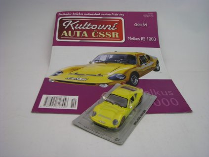 Časopis Kultovní Auta 54 s modelem Wartburg Melkus RS 1000 Žlutá 1:43 DeAgostini