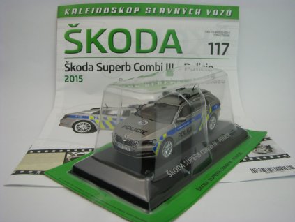 Časopis 117 s modelem Škoda Superb Combi III Policie 2015 1:43 Atlas Deagostini