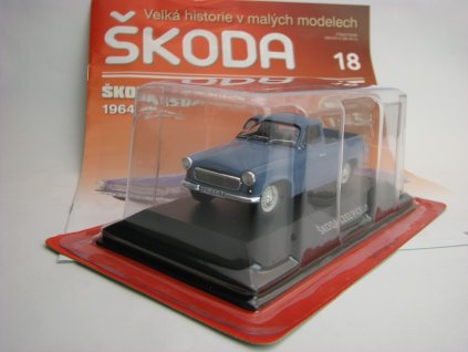 Časopis 18 s modelem Škoda 1202 Pick Up 1964 Blue 1:43 DeAgostiny