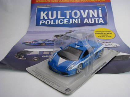 Časopis Kultovní Policejní auta s modelem Lamborghini Gallardo Polizia 1:43 Amercom