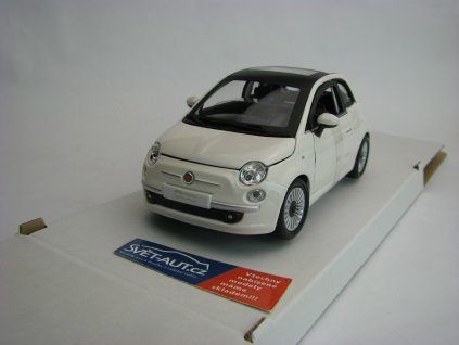 Fiat 500 2007 White 1:24 Bburago