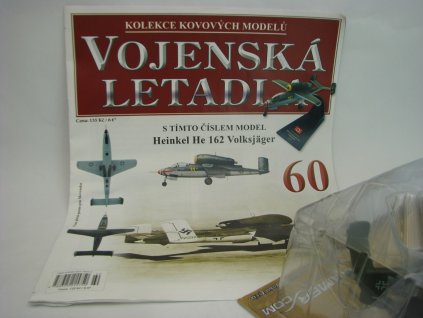Časopis 60 s modelem letadla Heinkel He 162 Volksjager 1945 1:72 Atlas Amercom