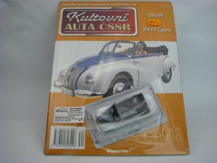Časopis Kultovní Auta ČSSR 66 s modelem IFA F9 White 1:43 DeAgostini