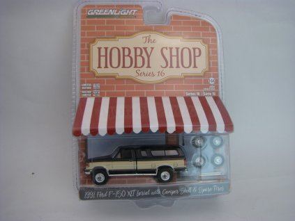 Ford F-150 Lariat 1991 + kola 1:64 Hobby Shop série 16 Greenlight