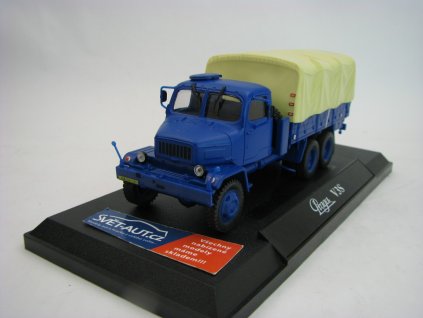 Praga V3S Valník s plachtou Modrý 1:43 Abrex