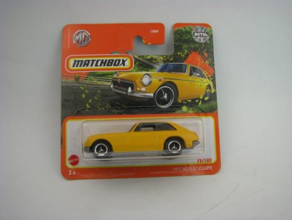 MGB GT Coupe 1971 Yellow 73/100 Matchbox blister
