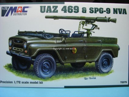 UAZ 469 a SPG-9 NVA stavebnice 1:72 MAC