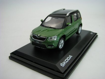 Škoda Yeti FL 2013 Zelená Cosmic Metalíza Stříbrná Kola 1:43 Abrex