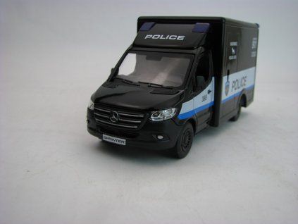 Mercedes-Benz Sprinter Police Černá Pull Back 1:48 Kinsmart