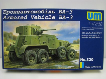 Obrněný vůz BA-3 Gaz AAA 1:72 UM