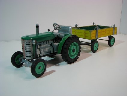 Traktor Zetor a valník zelený plastová kola 1:25 Kovap