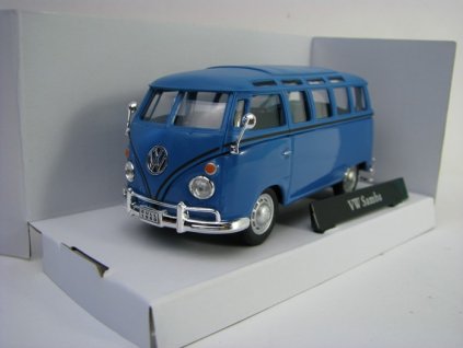 Volkswagen T1 Samba Bus 1960 Blue s tažným zařízením 1:43 Cararama