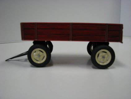 Valník přívěs dvouosý Porsche Red 1:25 Kovap Plechové hračky