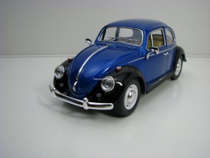 Volkswagen Beetle Classic 1967 modrý s černými blatníky 1:24 Kinsmart