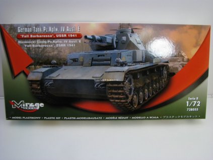 German Tank Pz.Kpfw. IV Ausf. E Fall Barbarossa USSR 1941 stavebnice 1:72 Mirage Hobby 728