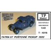 Tatra 57 Poštovní Pick up 1933 resinová stavebnice 1:43 TP model