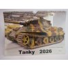 Nástěnný měsíční kalendář Tanky 2026