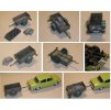 Přívěsný vozík za osobní auto s nákladem Resinová stavebnice 1:43 TP