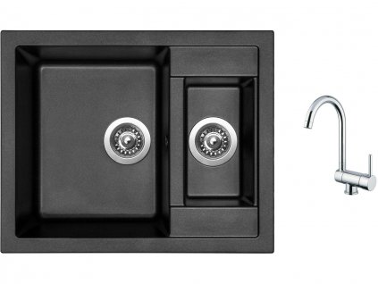 83577_granitovy-drez-sinks-crystal-615-1-metalblack-drezova-baterie-sinks-mix-wi