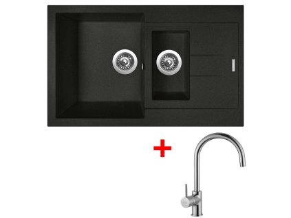 Set Sinks Amanda 780.1 Metalblack + Vitalia GR