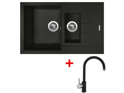 Set Sinks Amanda 780.1 Metalblack + Vitalia GR