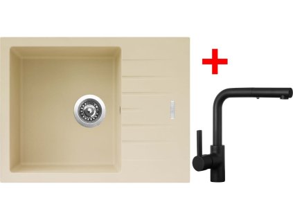 Sinks PERFECTO 650 Sahara + ENIGMA S Černá matná