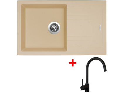 Sinks LINEA 780 Sahara + Vitalia černá matná