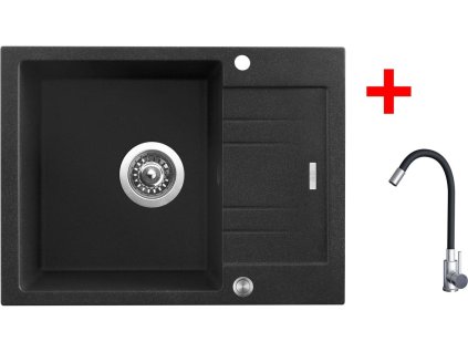 Sinks RAPID 580 XC Granblack + Elasta nerez/černá