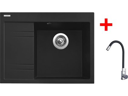 Sinks RIM 650 P Metalblack + Elasta nerez/černá