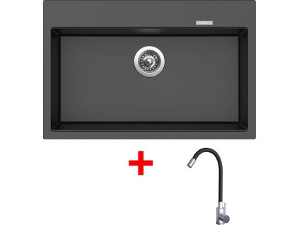Sinks MAXIMO 780 Metalblack + Elasta nerez/černá