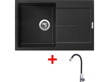 Sinks ULTIMA 790 Pureblack + Elasta nerez/černá