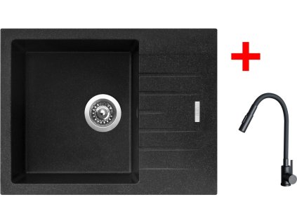 Sinks PERFECTO 650 Granblack + ELASTA S černá matná